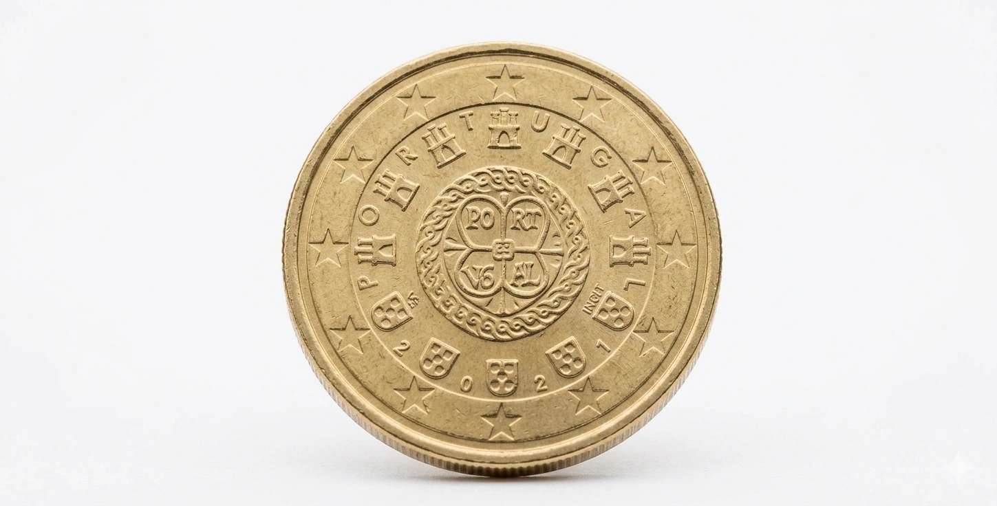50 euro cent coin rotated
